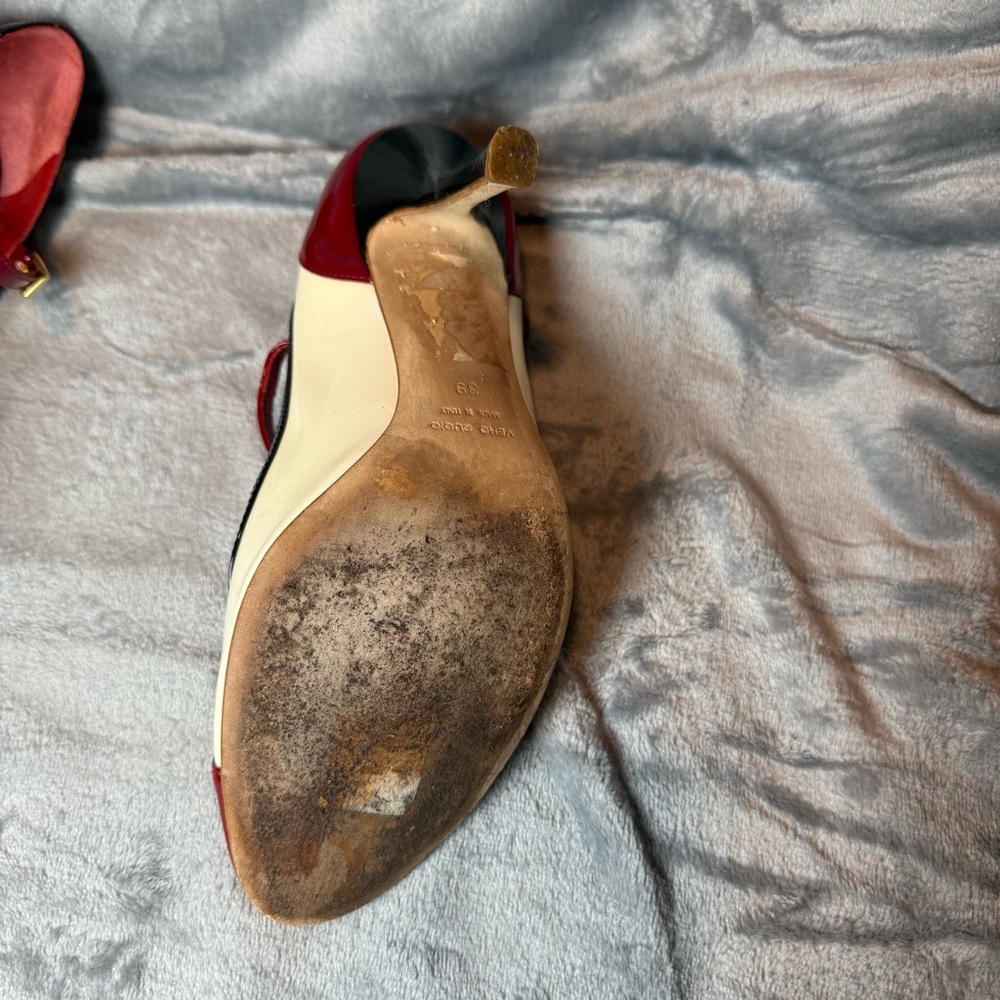 DSQUARED2 Red and Cream Mary Jane Heels - Picture 12 of 12
